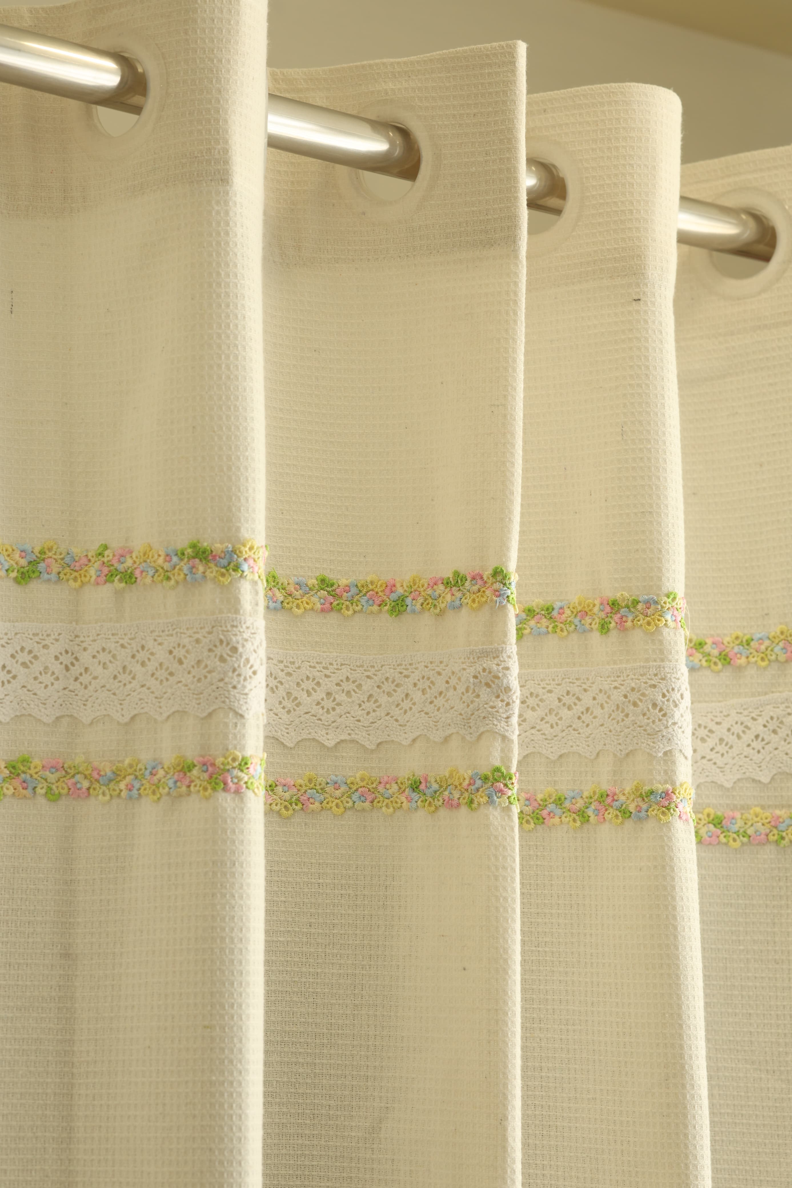 Embroidery Opaque Curtain Rainbow