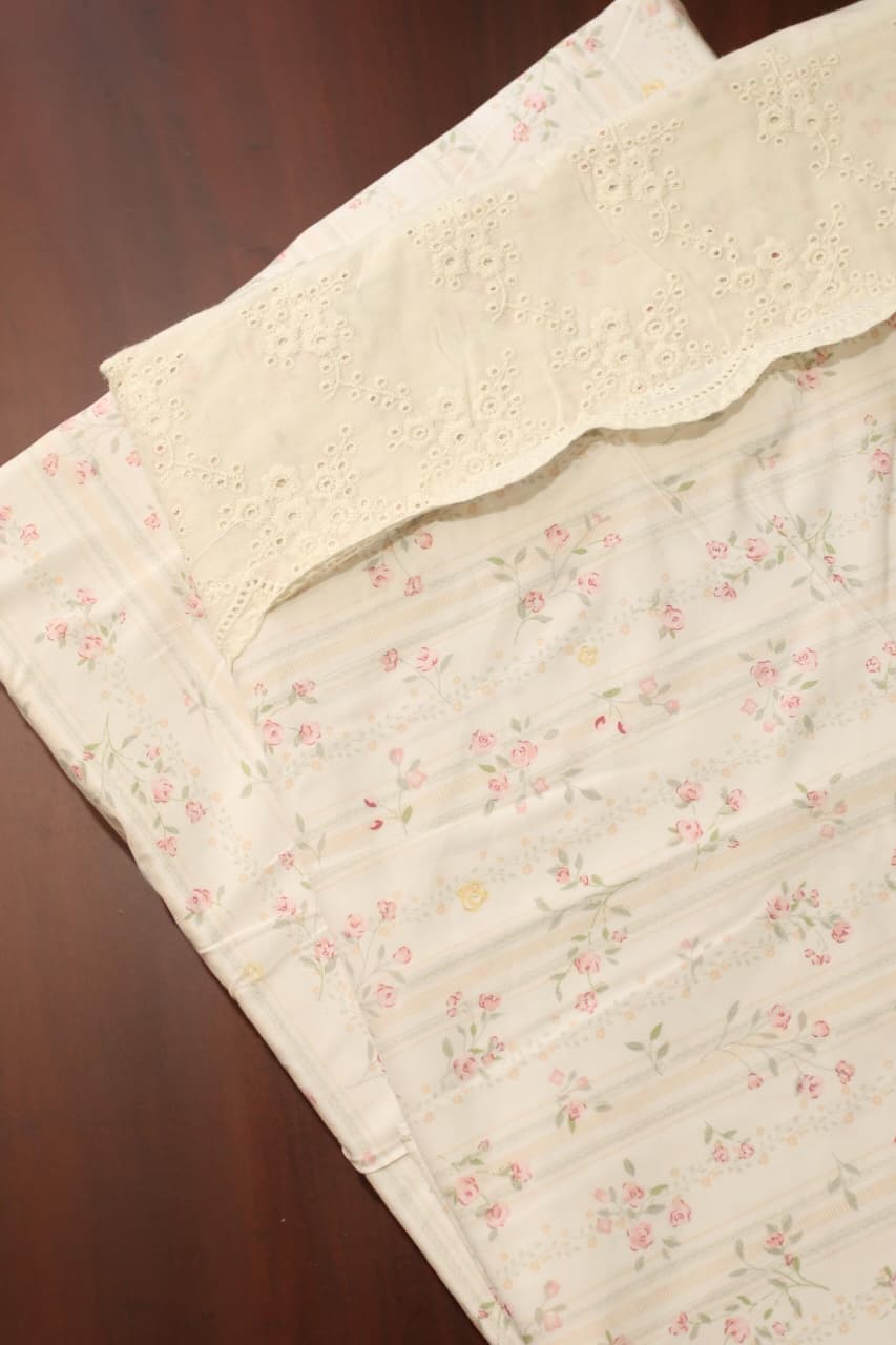 Bedsheets - King floral lace soft cotton bedsheets sck