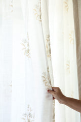 Floral embroidery sheer Curtain : Valley shine