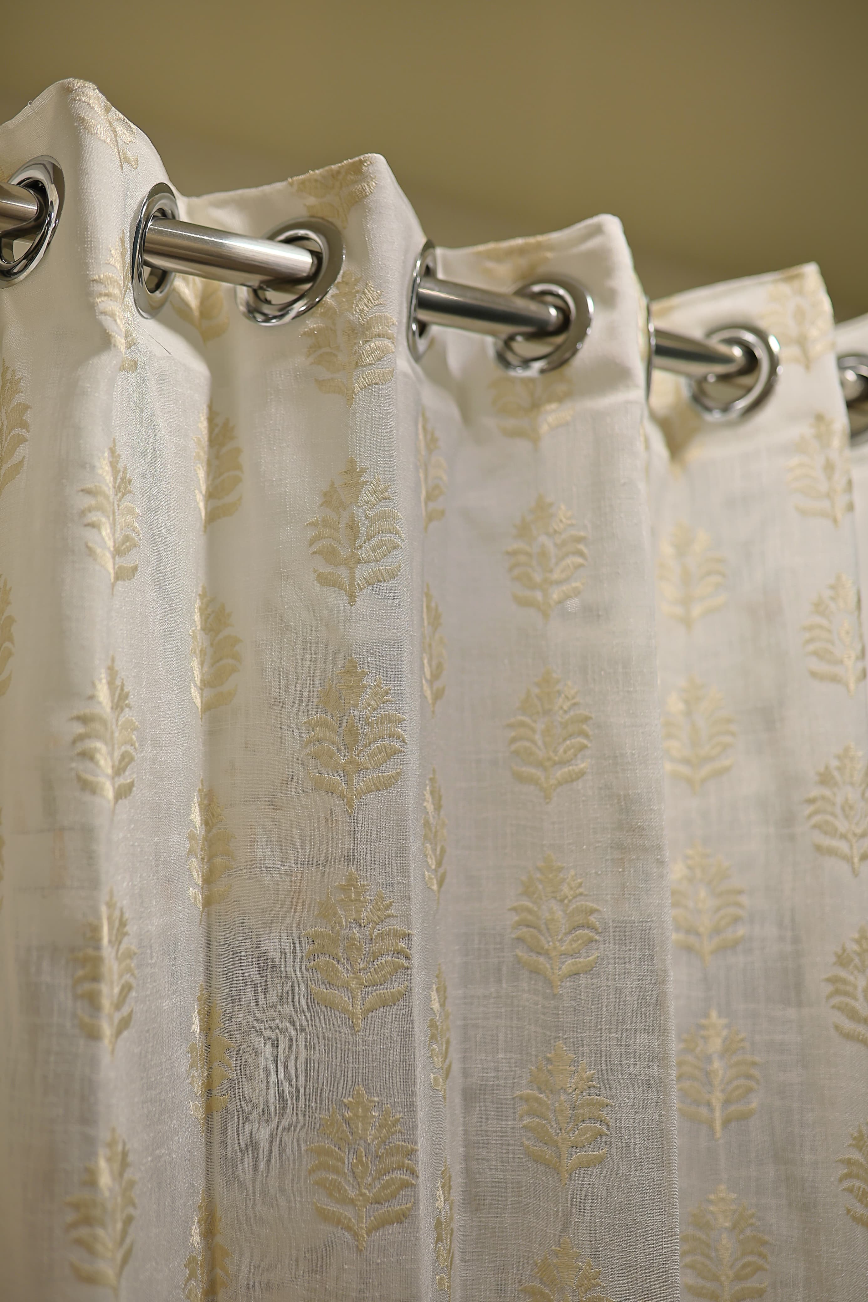 Curtains-Premium embroidered sheer curtains