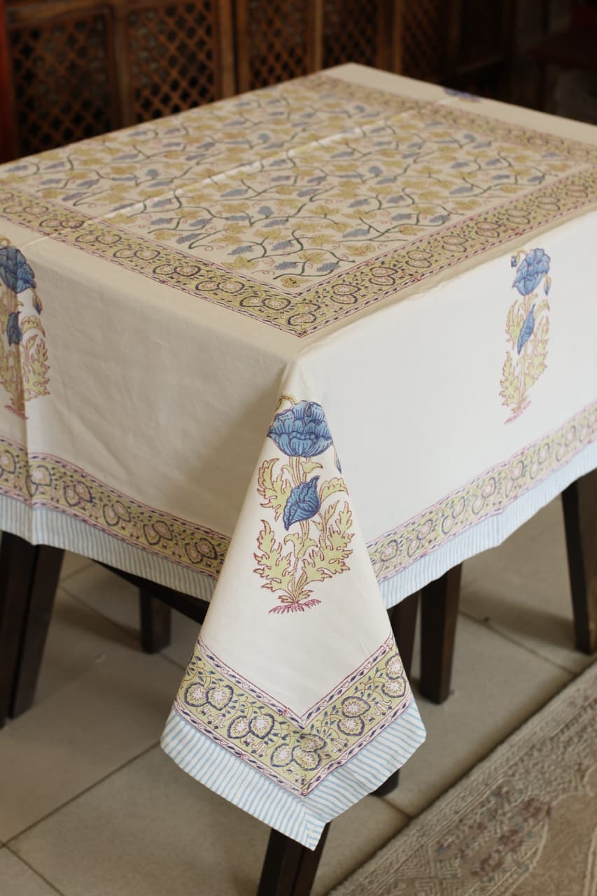 Table cloths - 8 seater Handblock printed canvas