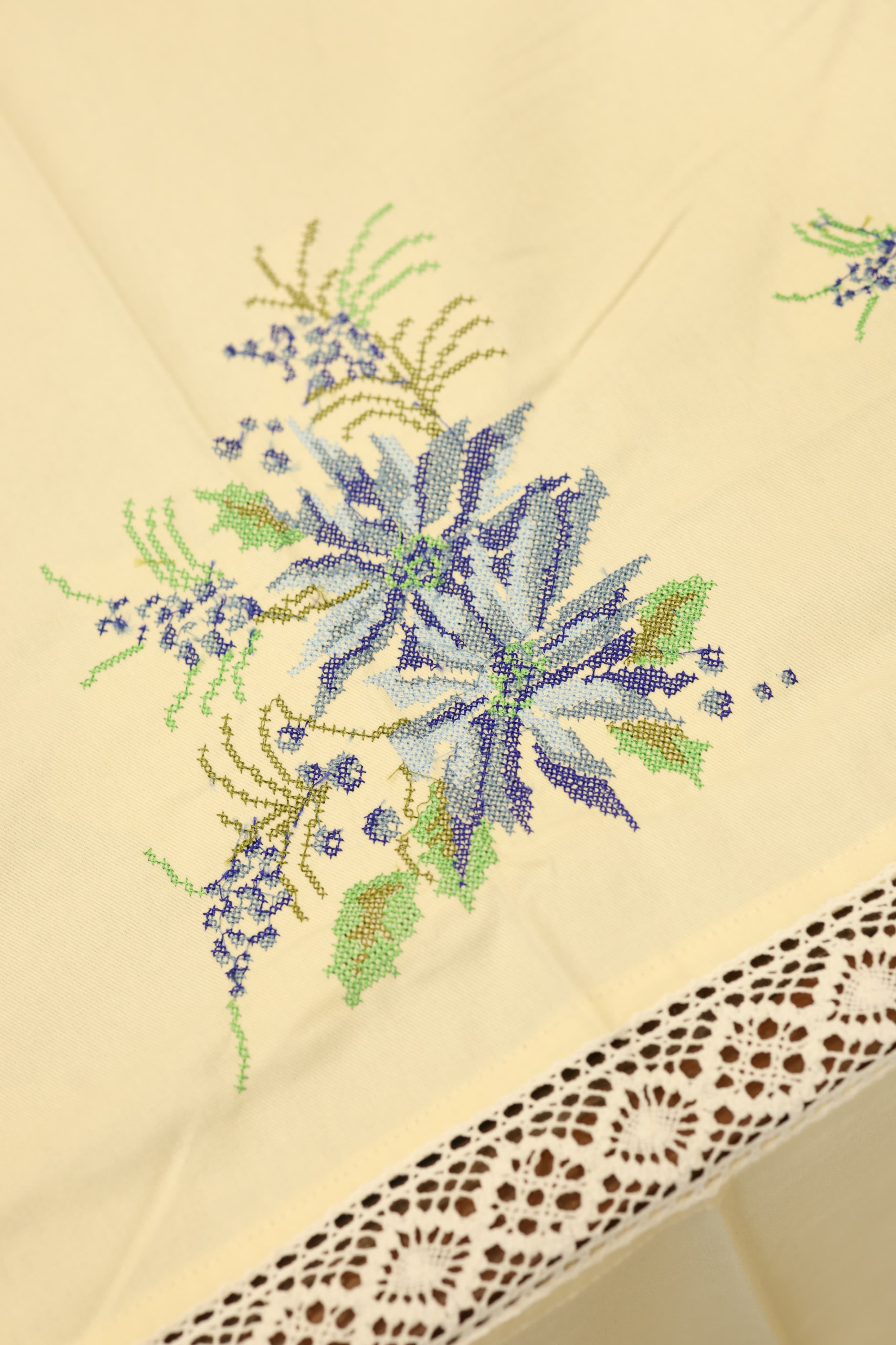 Table cloths - 8 seater cross stitch embroidery
