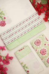 Bedsheets-King Premium Handblock printed bedsheets Whitelily