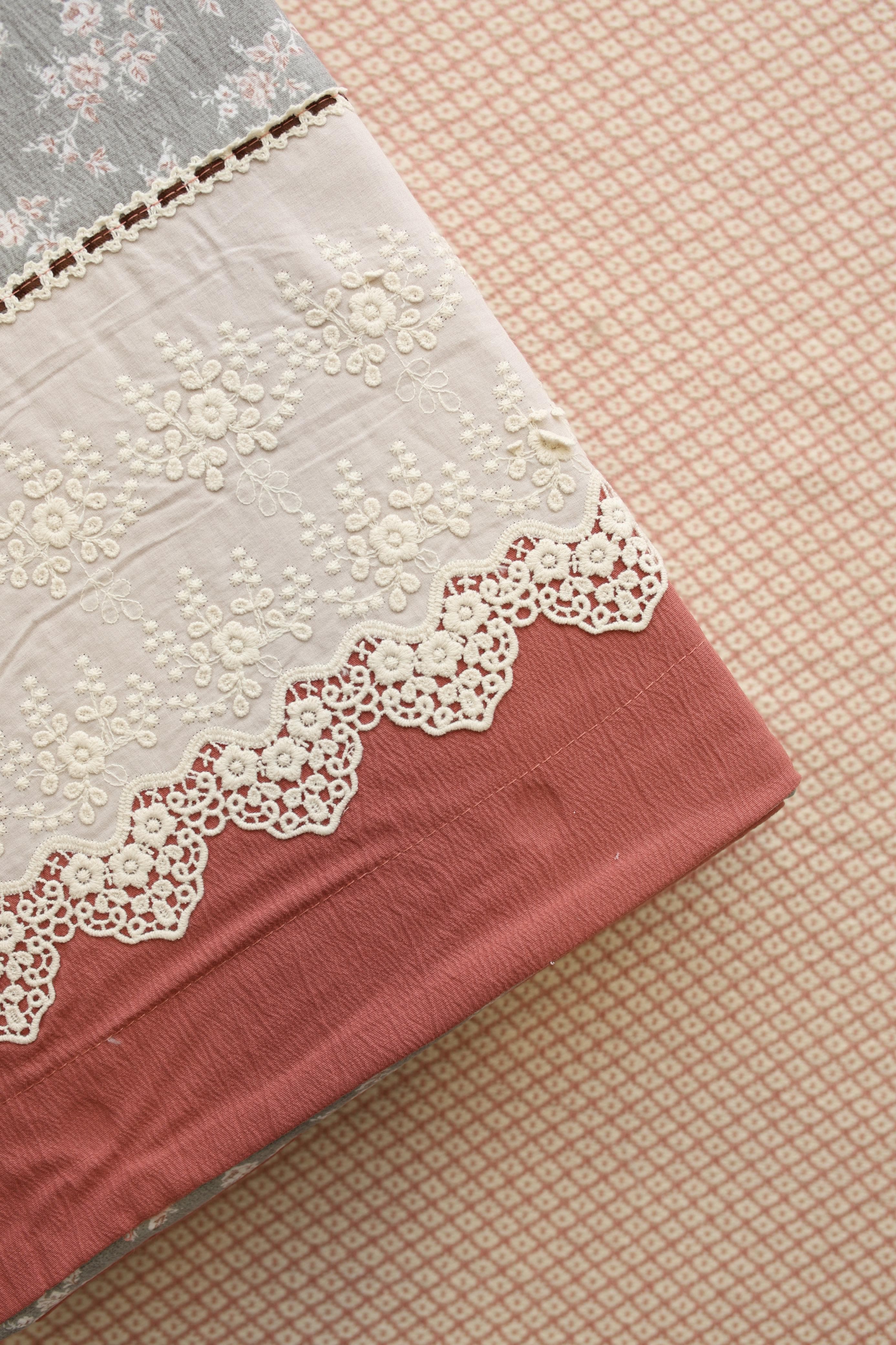 Bedsheets - Premium King soft cotton lace bedsheets majestic