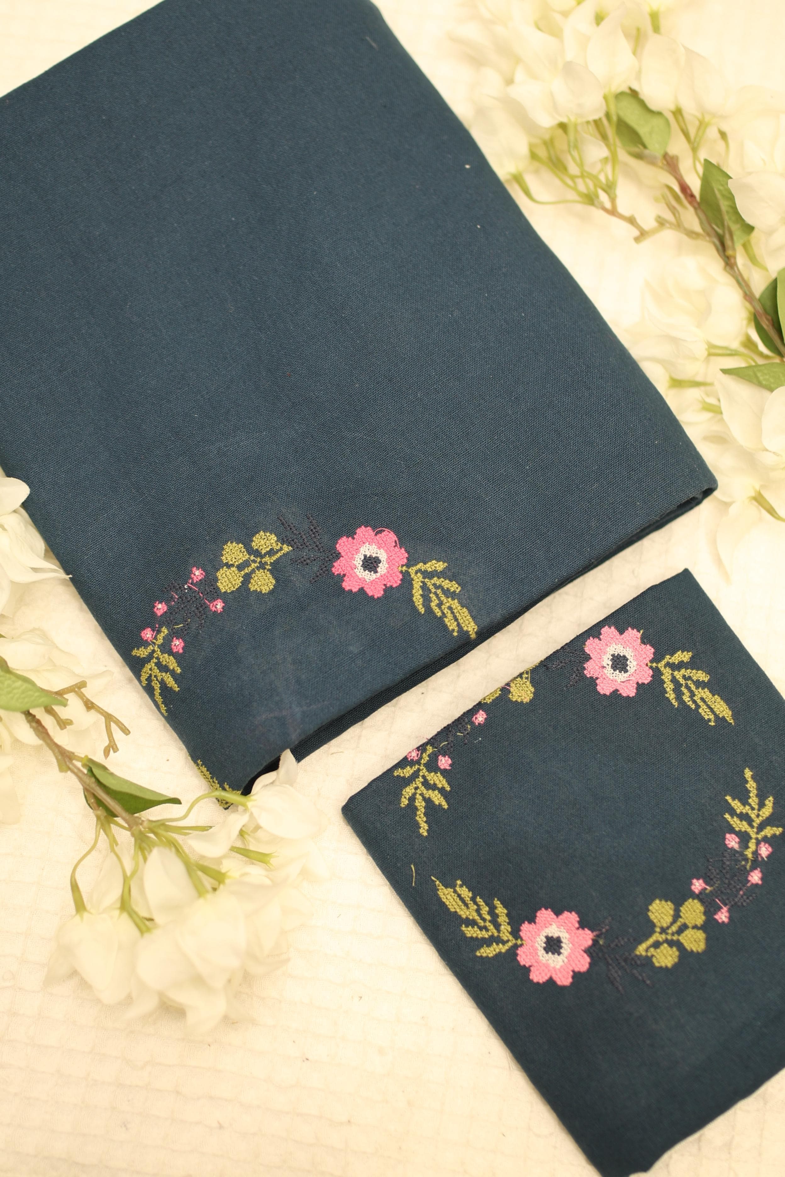 Bedsheets - Single Cross stitch embroidered bedsheets