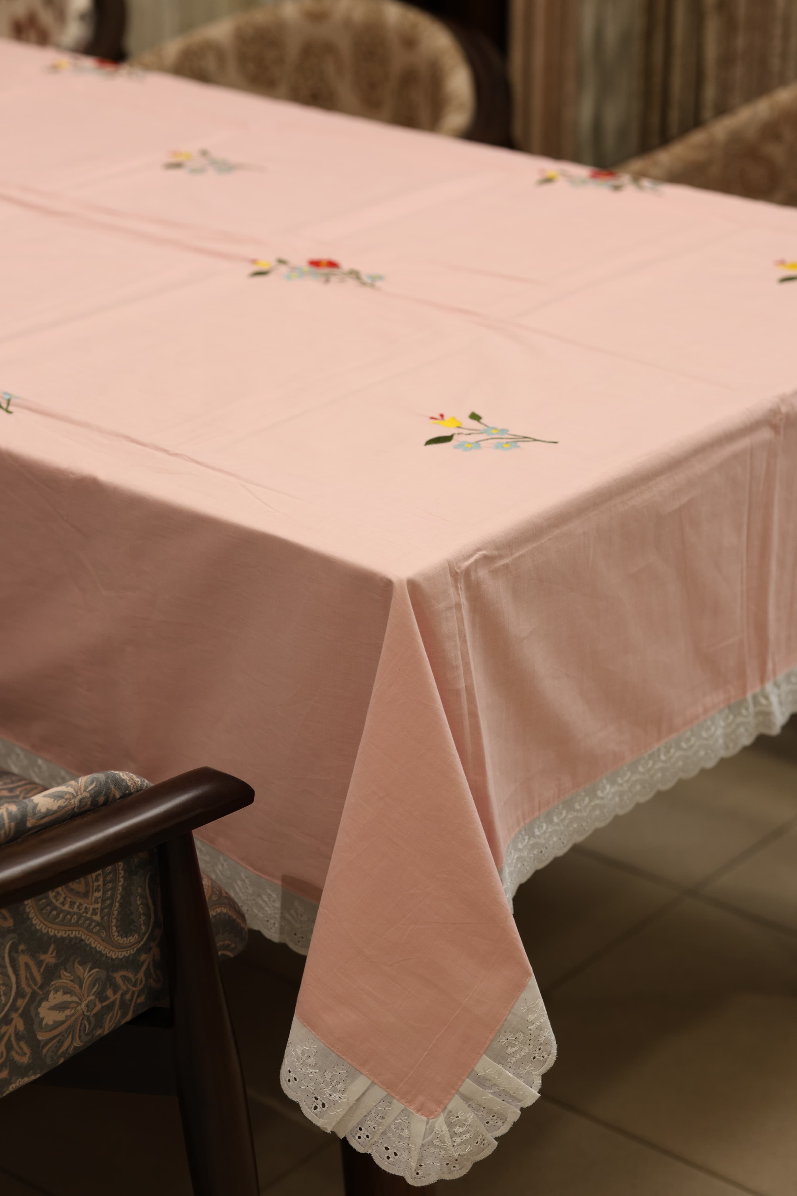 Onam Embroidery table cloth -6 seater