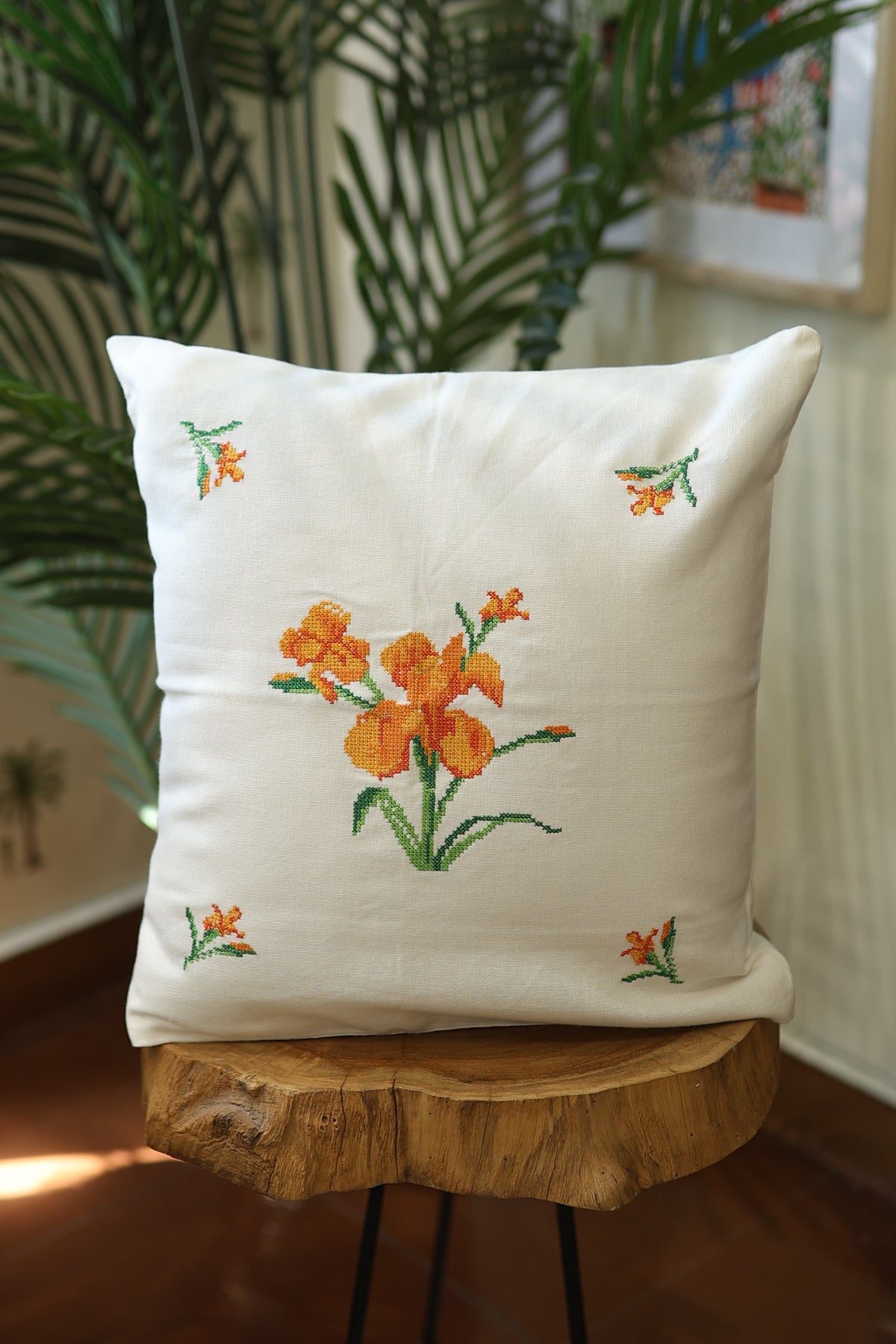 Cushion covers:Cross stitch embroidered 16*16 inches