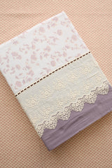 Bedsheets - Premium King soft cotton lace bedsheets majestic