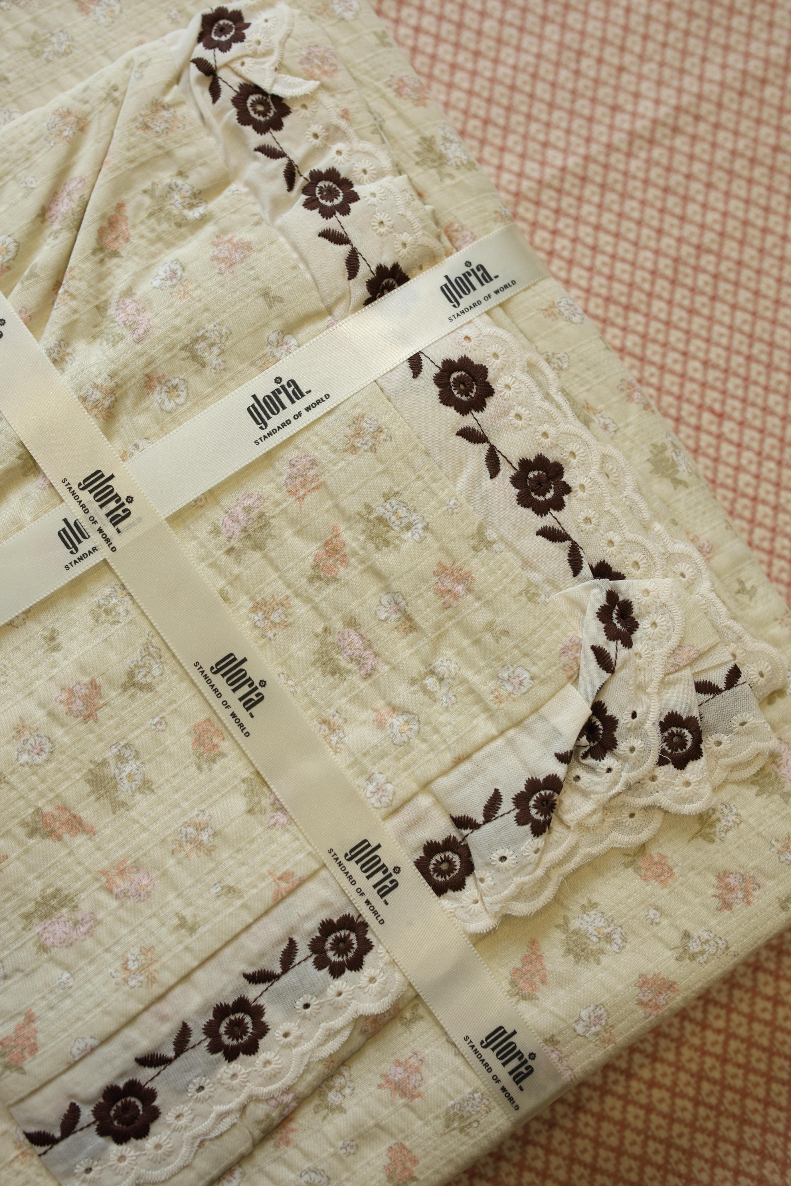 Bedsheets - Premium King soft cotton lace bedsheets majestic