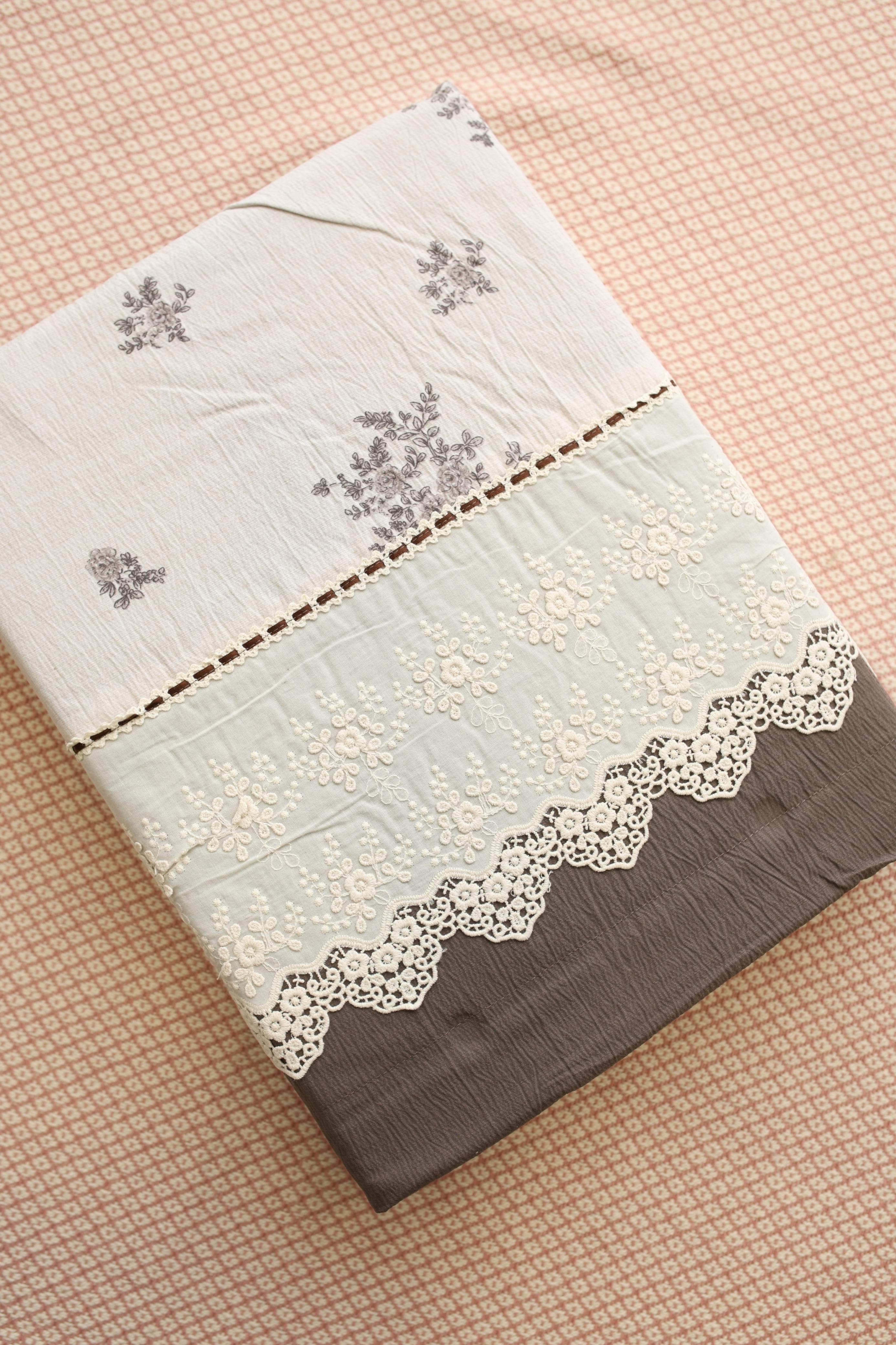 Bedsheets - Premium King soft cotton lace bedsheets majestic