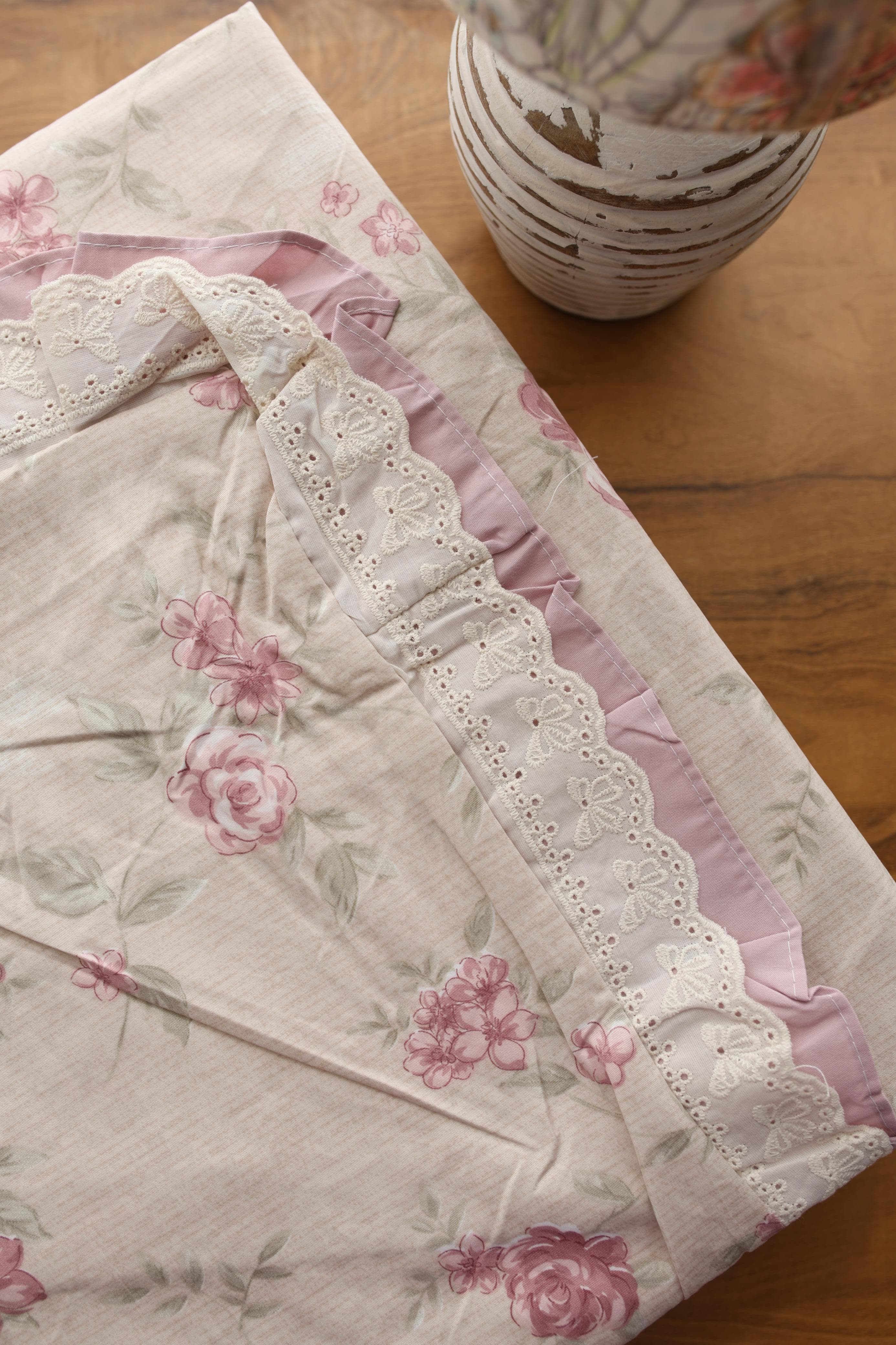 Bedsheets - Premium King soft cotton lace bedsheets majestic
