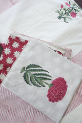 Bedsheets - King percale cotton handblock soft lily  bedsheets