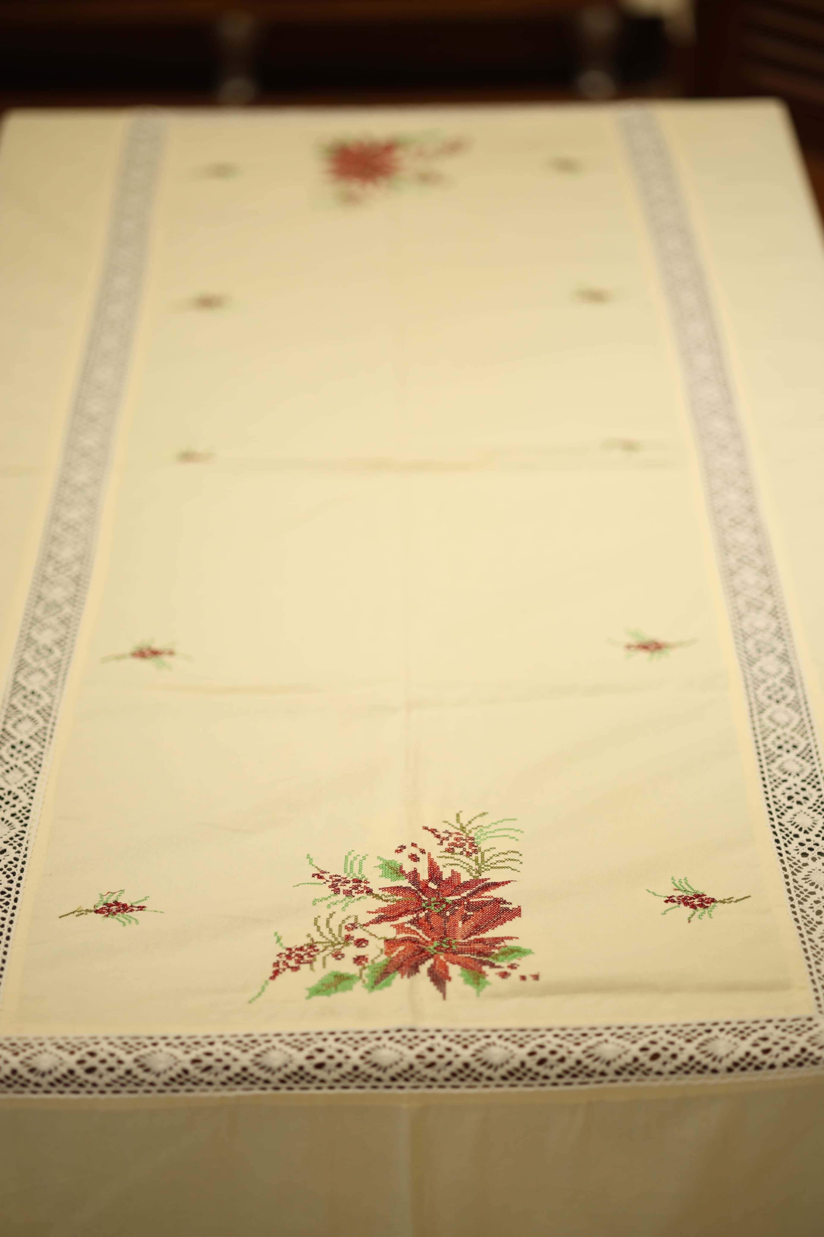 Table cloths - 8 seater cross stitch embroidery