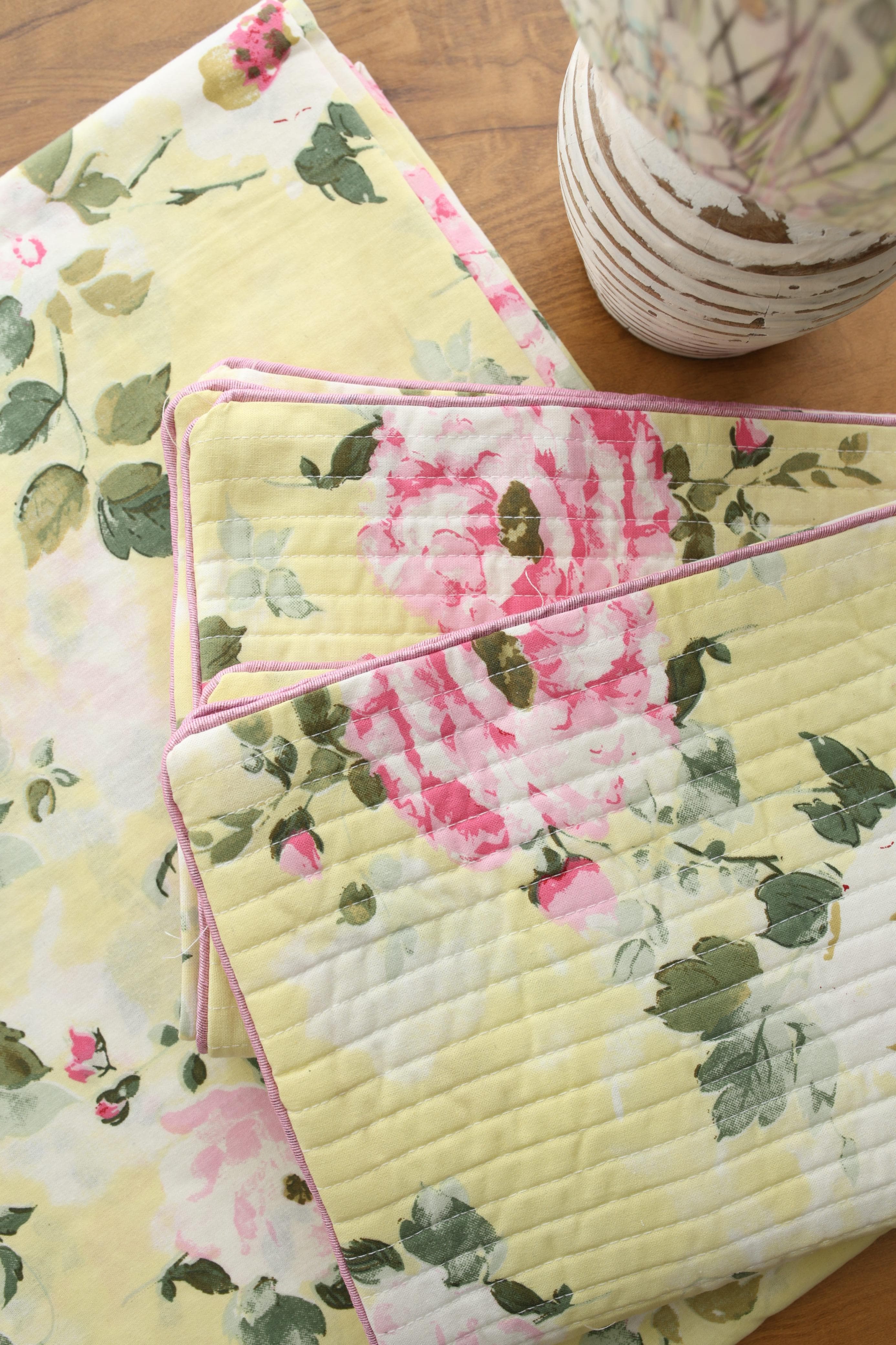 Bedsheets - King anokhi Quilted pillow cover bedsheets pastel exc