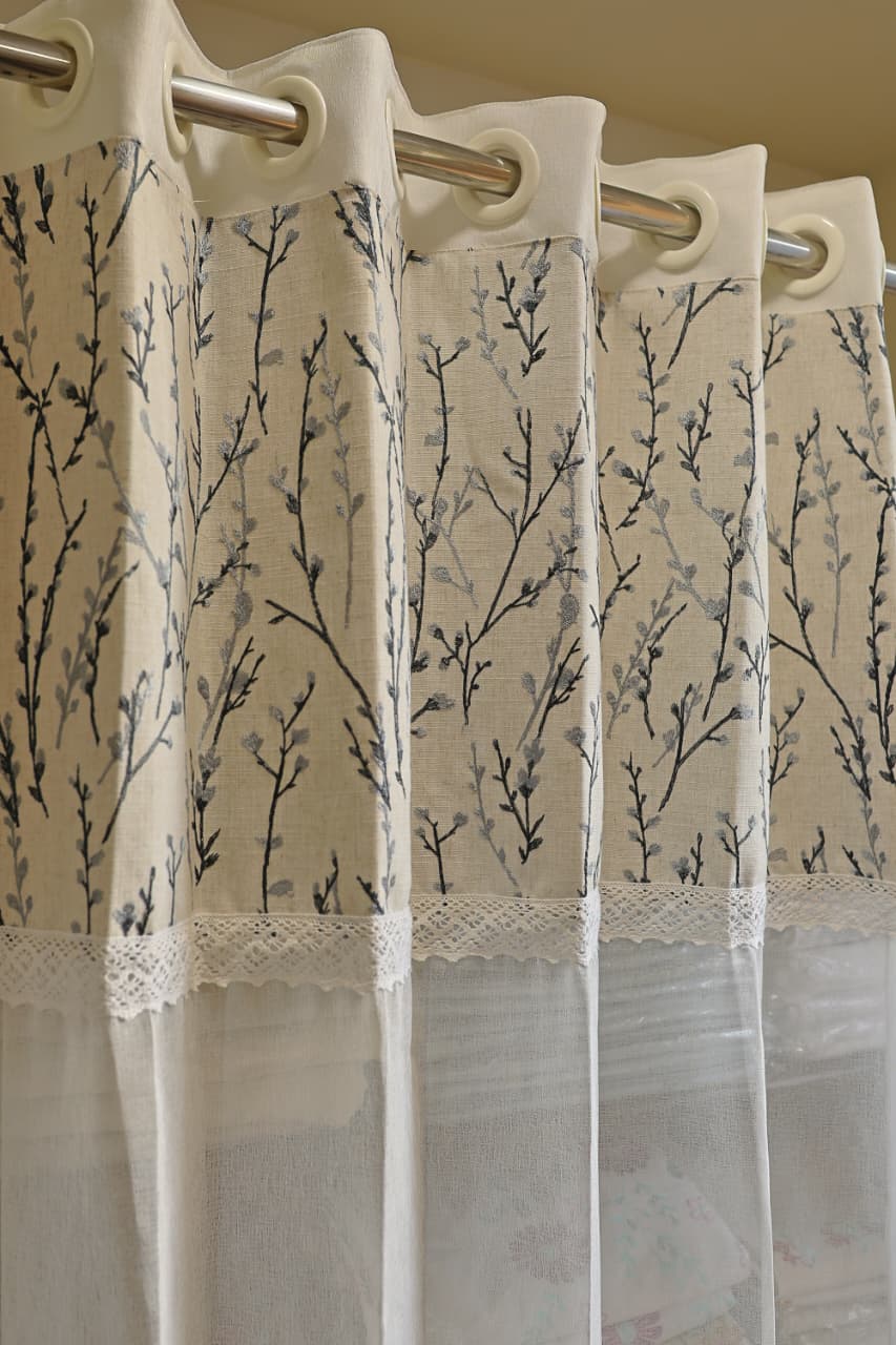 Curtains:Premium embroidered sheer curtains